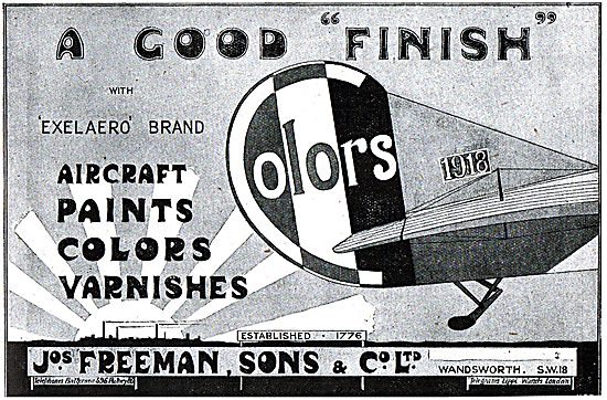 Joseph Freeman, Sons & Co  - Aircraft Paints & Varnishes         