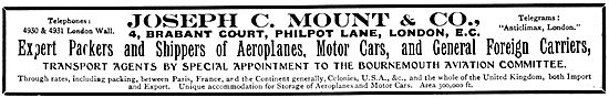 Joseph C. Mount & Co:  Aeroplane Packers & Shippers              