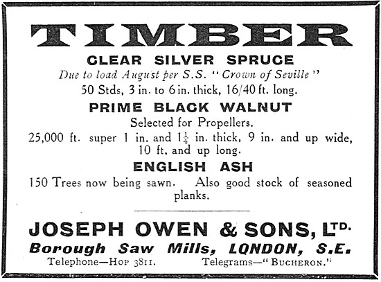 Joseph Owen: Aircraft Wood Importers & Stockists                 