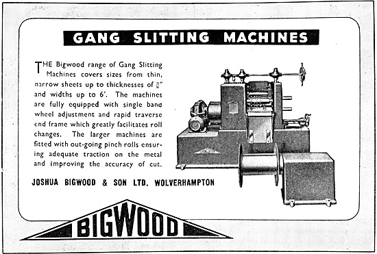 Joshua Bigwood Machines Tools - Gang Splitting Machines          