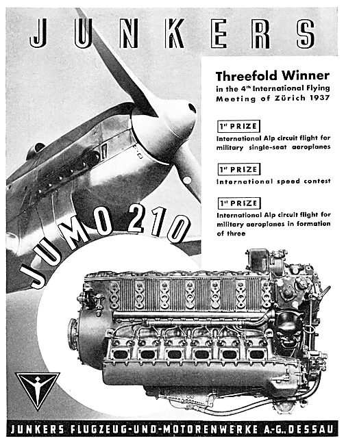 Junkers Jumo 210 Aero Engine 1937                                