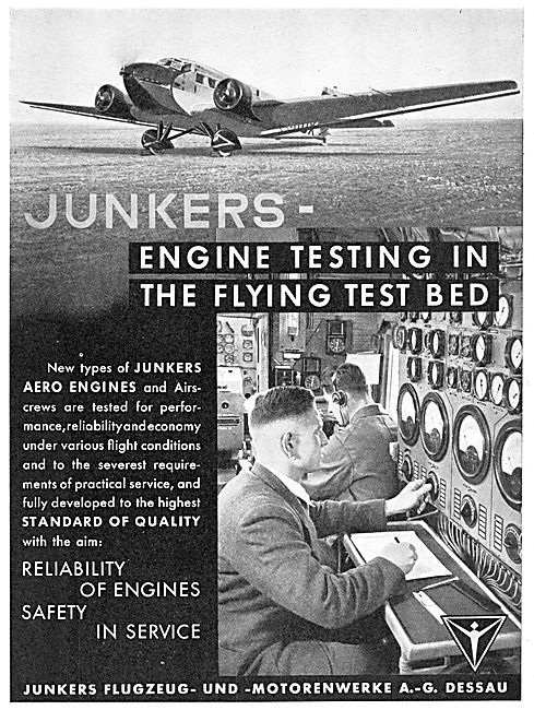 Junkers Aircraft 1939 Advert - Ju 52                             