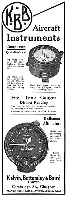 KBB Aircraft Instruements - Fuel Gauges, Compasses & Altimeters  