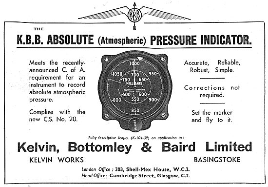 KBB Aircraft Absolute Pressure Indicator                         