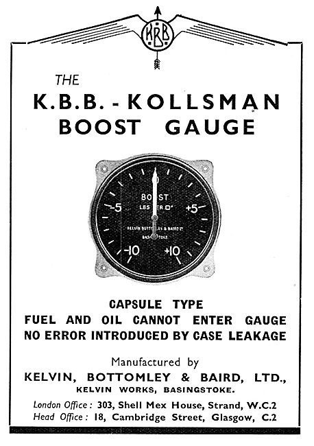 KBB Kollsman Boost Gauge 1939                                    