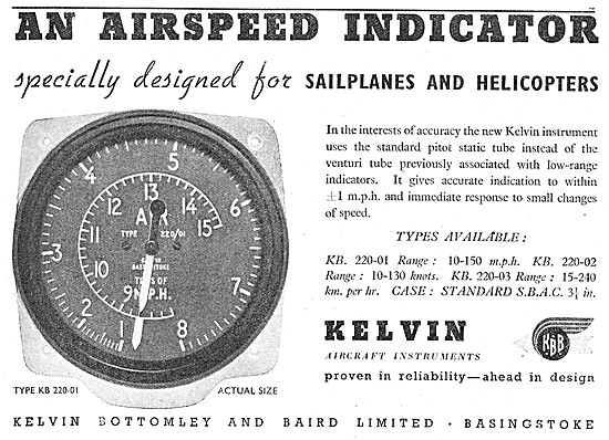 KBB Kelvin Aircraft Instruments - Kelvin Air Speed Indicator     