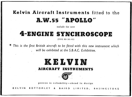 KBB Kelvin Aircraft Instruments - Kelvin 4 Engine Synchroscope   