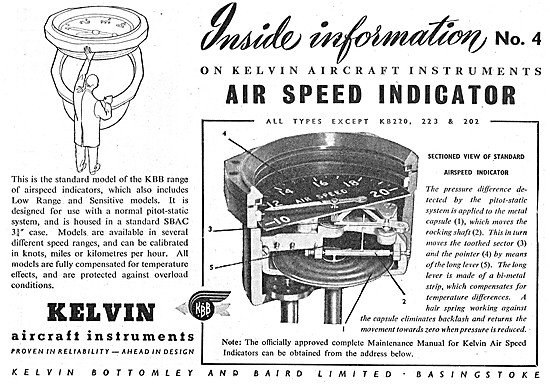 KBB Kelvin Aircraft Instruments - Kelvin Air Speed Indicator     