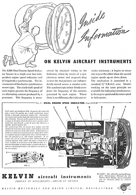 KBB Kelvin Aircraft Instruments - Kelvin  Engine Speed Indicator 