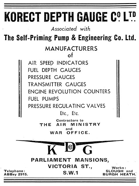 KDG - Aircraft Instruments.  Korect Self-Priming Fuel Pump       