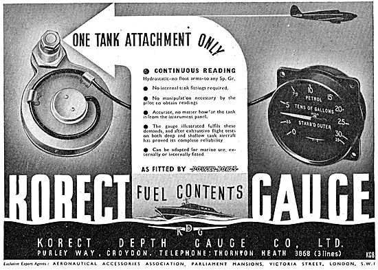 KDG - Korect Continuous Reading Aircraft Fuel Contents Gauges    