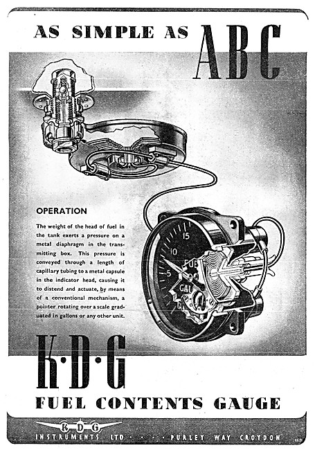 KDG - Aircraft Instruments - KDG Fuel Contents Gauge             