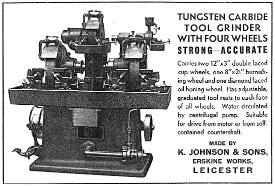 K.Johnson & Sons. Erskine Works. Leicester.  - Machine Tools     