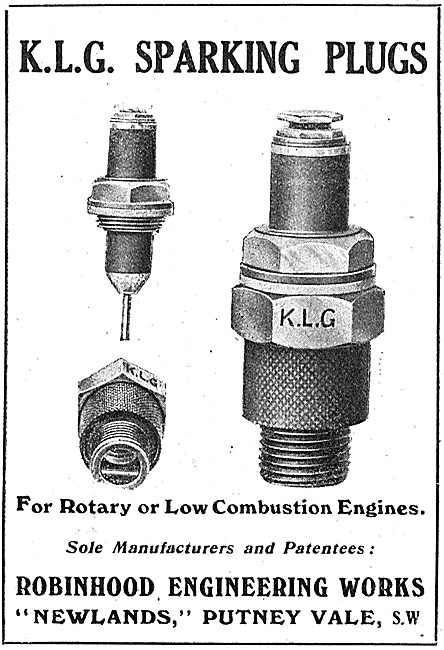 KLG Sparking PlugsFor Rotary Aero Engines                        