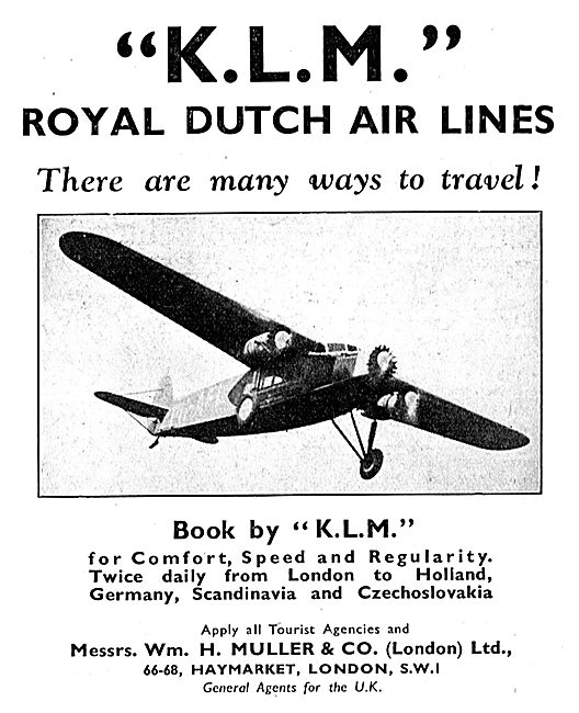 KLM Royal Dutch Air Lines 1933                                   