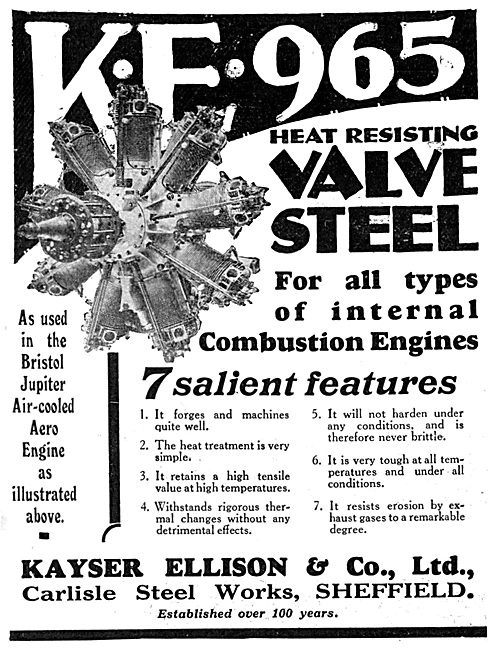 Kayser Ellison & Co Ltd - KE 965 Valve Steel For Aero Engines    