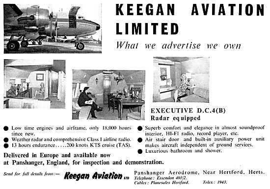 Keegan Aviation Aircraft Sales 1958                              