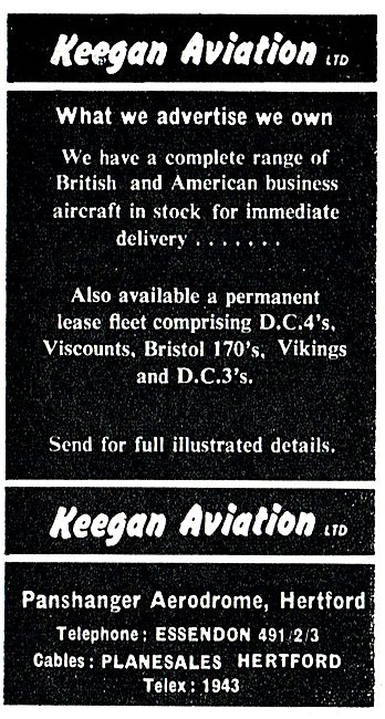 Keegan Aviation: Aircraft Sales: Panshanger Aerodrome            
