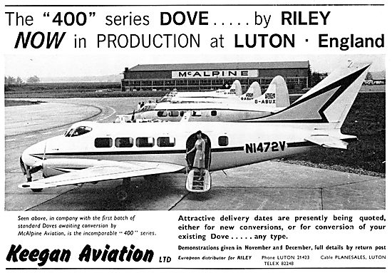 Keegan Aviation .Aircraft Sales & Brokerage. Riley Dove          