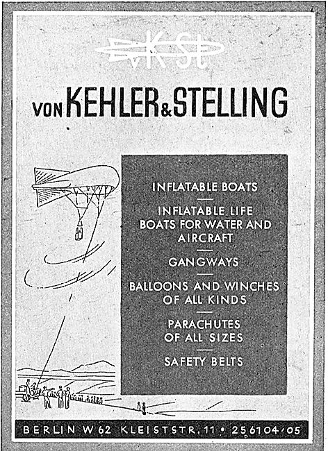 Von Kehler & Stelling Flotation & Survival Gear. Barrage Balloons