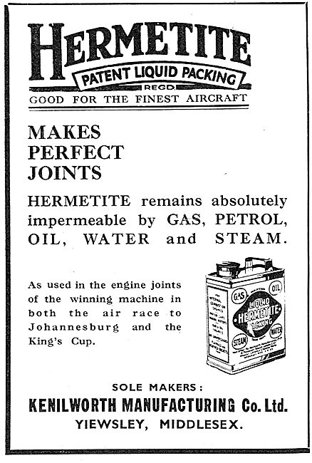 Kenilworth Manufacturing Co - Hermetite Patent Liquid Packing    