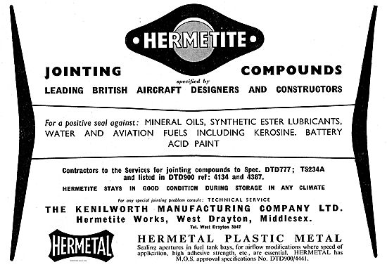 Kenilworth Manufacturing Hermetal & Hermetite Compounds          