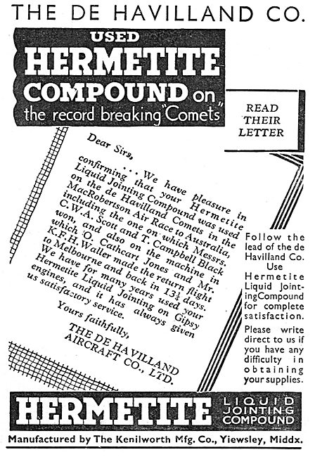 The Kenilworth Mfg Co. Hermetite Liquid Jointing Compound        