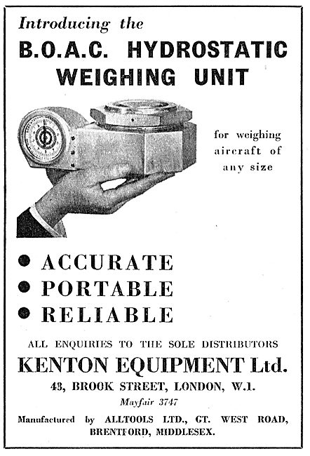 Kenton Equipment BOAC Hydrostatic Aircraft Weighing Unit         