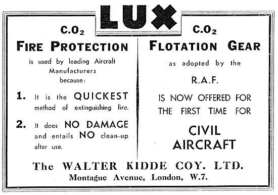Walter Kidde LUX Fire Protection Equipment & Flotation Gear      