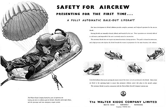 Walter Kidde Automatic Bale-Out Liferaft 1959                    