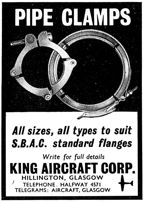 King Aircraft Corporation. Pipe Clamps                           