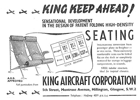 King Aircraft Corporation High Density Aircraft Cabin Seating    