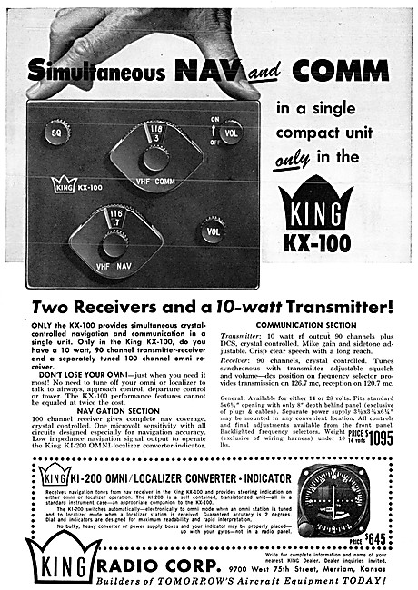 King Avionics - King KX-100 Nav/Com                              