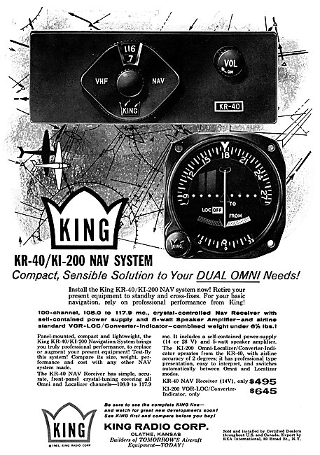 King Radio Corporation -  King KR-40 / KI-200 Navigation System  