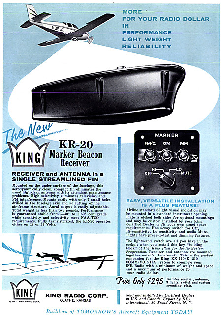 King Avionics. King KR-20 Marker Beacon Receiver                 