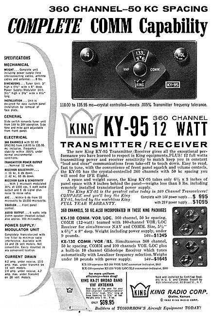 King Radio Corporation - King KY-95 Transmitter Receiver         