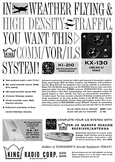 King Radio Corporation - King KX-130 King KI-210 King KR-20      