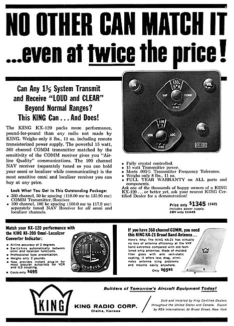 King Radio Corporation - King KX-120 VOR                         