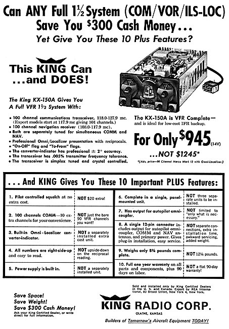 King Radio Corporation - King KX-150A Nav/Com                    