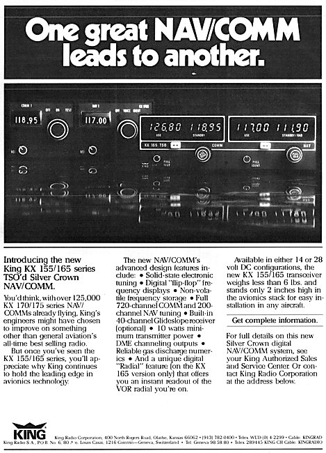 King Radio Corporation - King KX 155 Silver Crown KX 170         