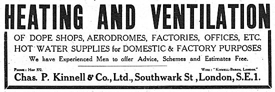 Chas P.Kinnell & Co: Air Conditioning For Aircraft Dope Shops    