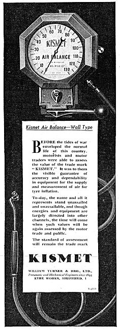 William Turner Kismet Wall Type Air Balance 1943                 