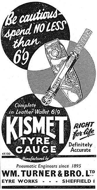 William Turner & Bro - Kismet Tyre Pressure Gauge                