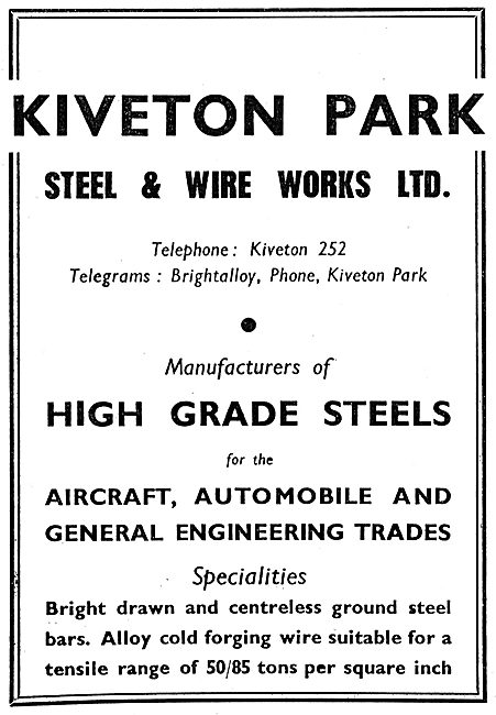 Kiveton Park Steel & Wire Works - High Grade Steels              