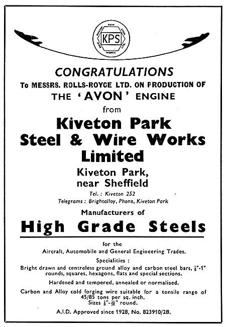 Kiveton Park Steel & Wire Works - High Grade Steels              