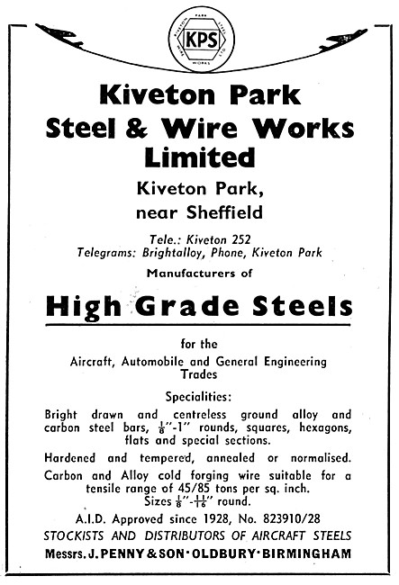 Kiveton Park Steel & Wire Works - High Grade Steels              