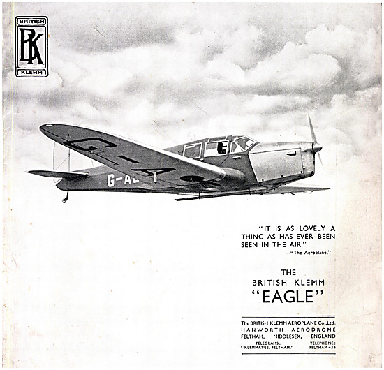 1932 British Klemm Eagle                                         