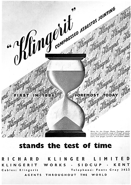 Klingerit Compressed  Asbestos Joints & Gaskets 1954             
