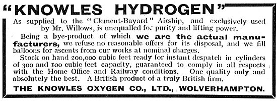 Knowles Hydrogen As Supplied To The Clement-Bayard Airship.      