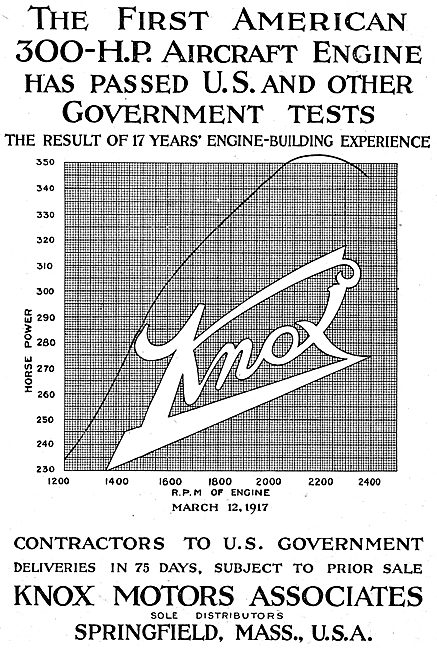 Knox Motors Associates. Springfield, Mass. - Aero Engines 1917   